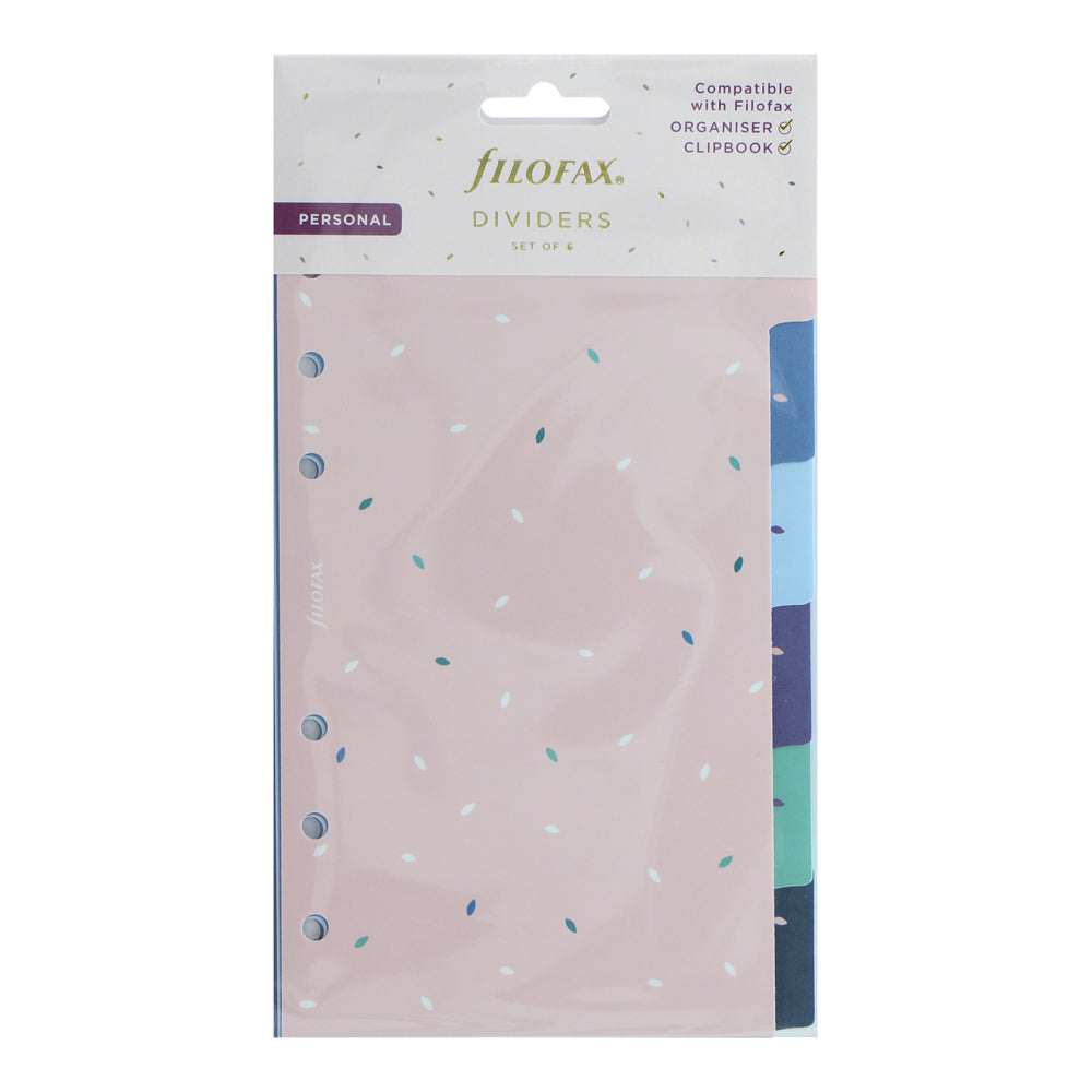 Filofax Accessory Dividers Plastic Personal Set 6 Garden