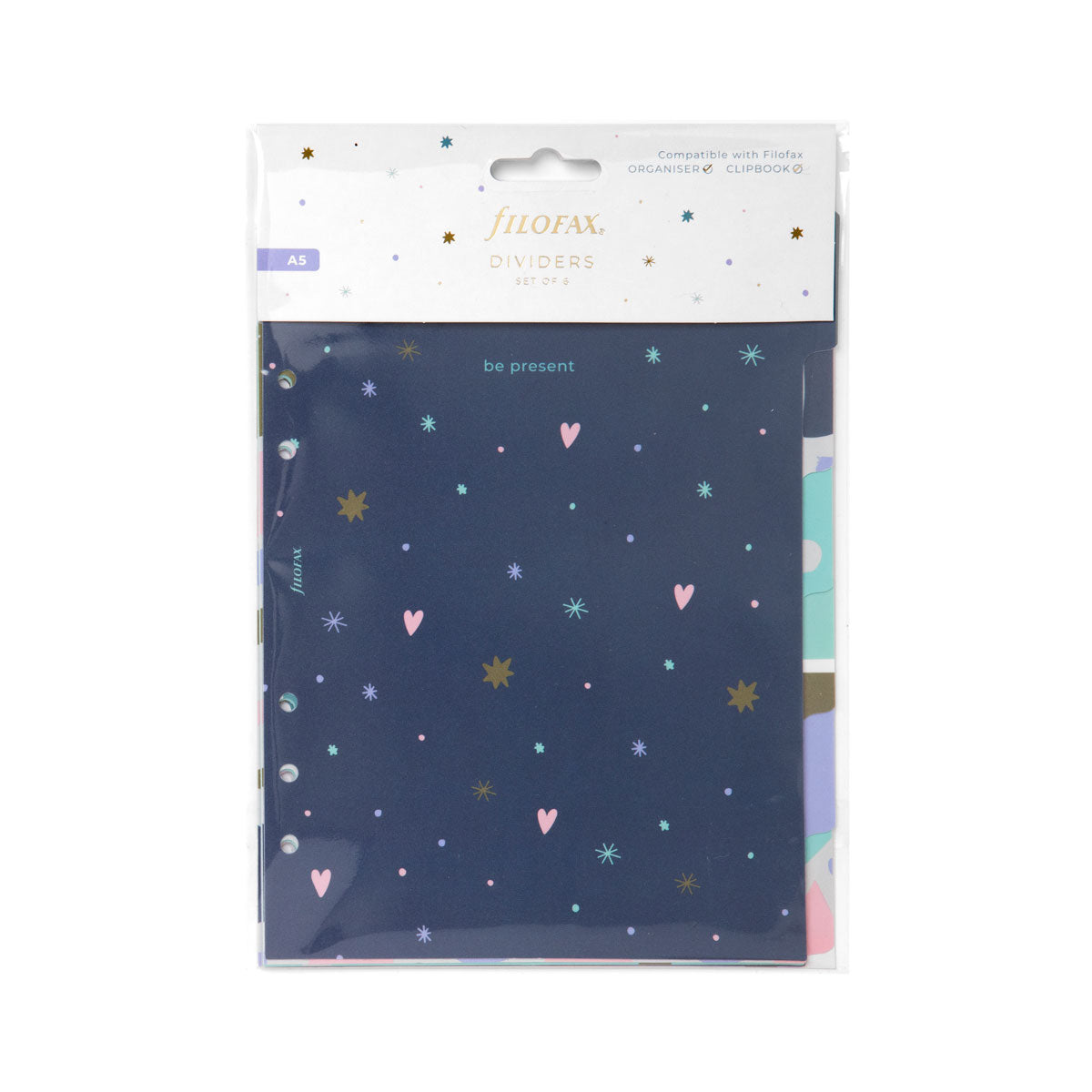 Filofax Accessory Dividers Plastic A5 Set 6 Good Vibes