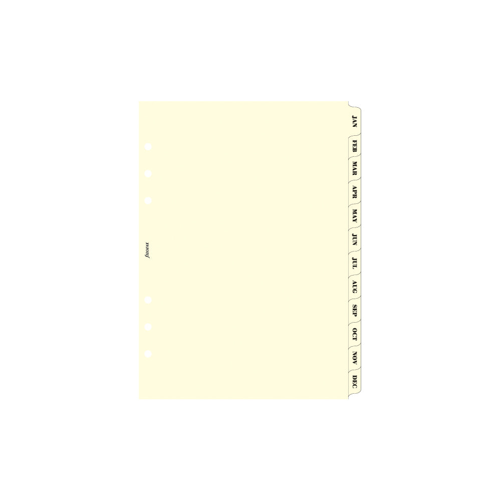 Filofax Organiser Refill A5 Index Jan-Dec Cotton Cream