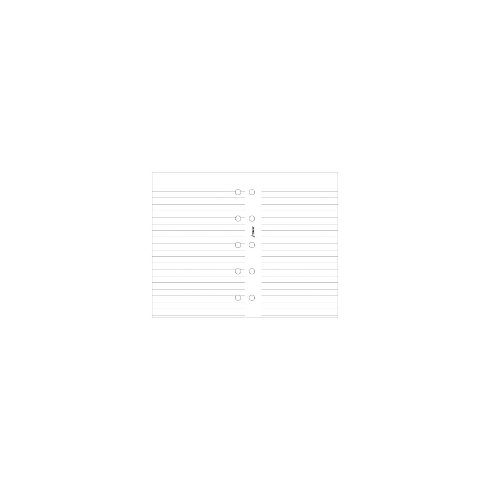 Filofax Organiser Refill Mini Notepaper Ruled White