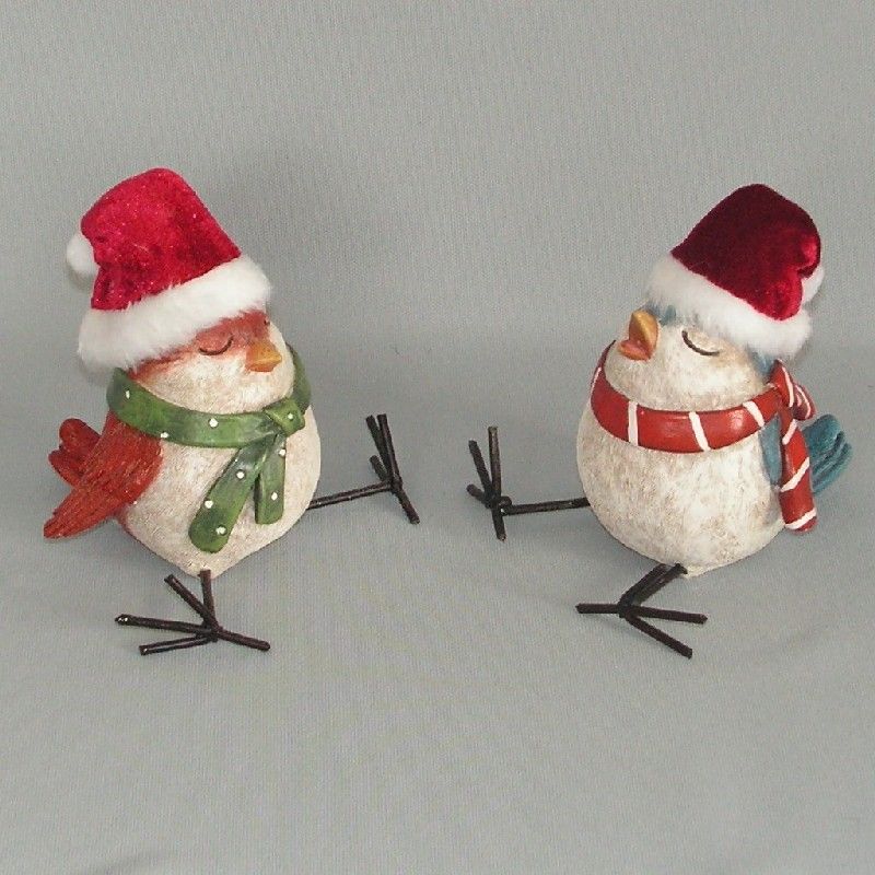 Ornament - Christmas Birds with Hats (S/2)