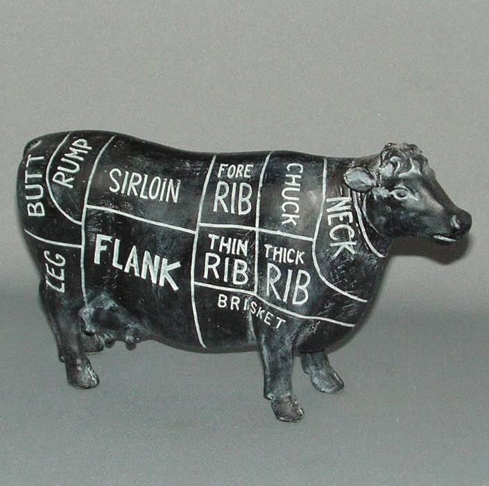 Ornament- Butchers Cow - 21 x 14cm