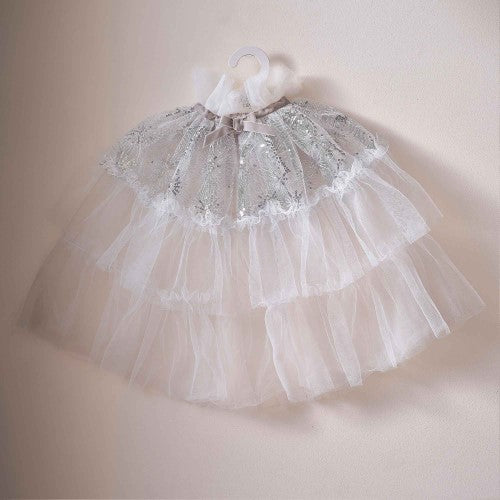 Fancy Dress White & Silver Sparkle Fairy Princess Costume Cape