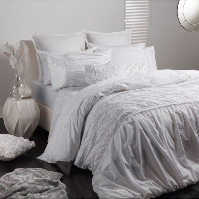 European Pillowcase - Felicity White by Logan & Mason  *CLEARANCE PRICE*