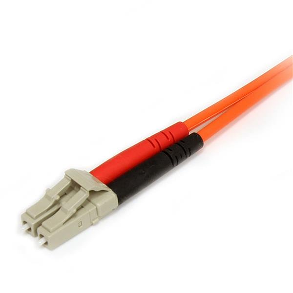 Multimode duplex fiber optic cable, 2m length, LC/SC connectors, LSZH jacket for safety, ideal for high-speed networking.