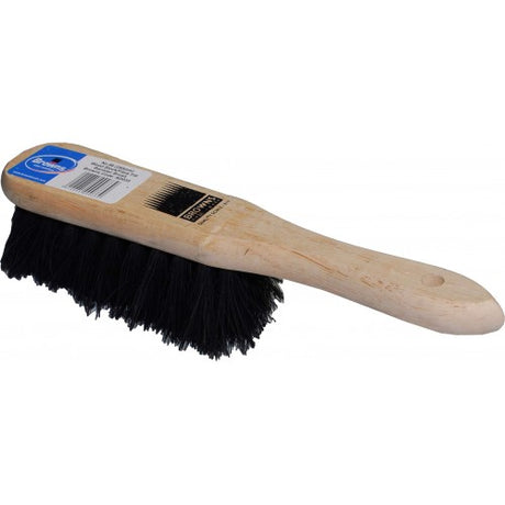 Bannister Brush with wooden handle and natural fiber bristles, perfect for cleaning fireplaces and workshops without melting.