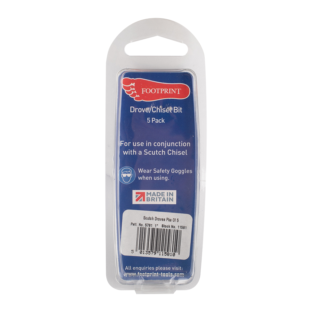 FOOTPRINT 25mm Smooth Scutch Combs and Droves (5 Pack)