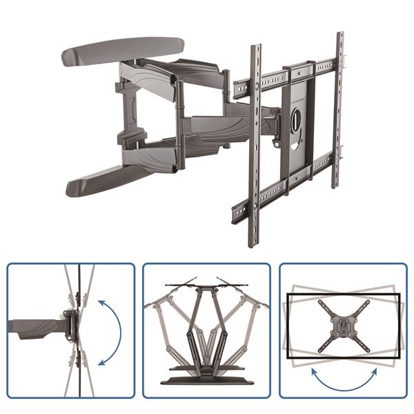 Flat-Screen TV Wall Mount - Full Motion - Heavy Duty Steel