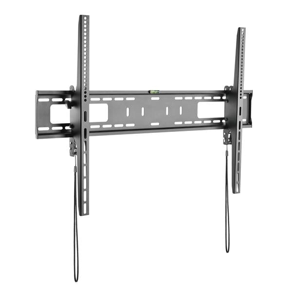 Heavy-duty steel tilting TV wall mount for 60" to 100" TVs, supports 165 lbs, low-profile design, easy to install.