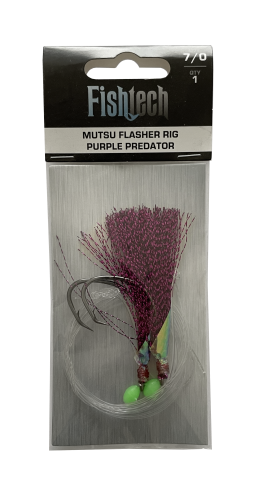 Fishtech 7/0 Mutsu Economy Flasher Rig - Purple Predator