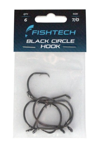 Fishtech Black Circle Hook 7/0 (6 per pack)