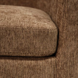 Deluxe Tub Chair in Makers Sandstone, soft polyester fabric, sturdy timber frame, ideal for modern living spaces.