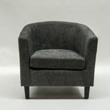 Stylish one-seater tub chair in storm color, blending comfort and durability for any living space or reception area.