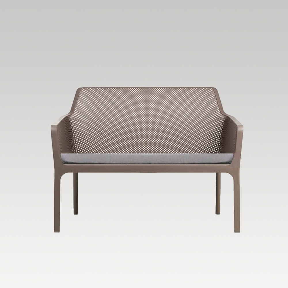 Net Bench With Cushion - Double (Charcoal)