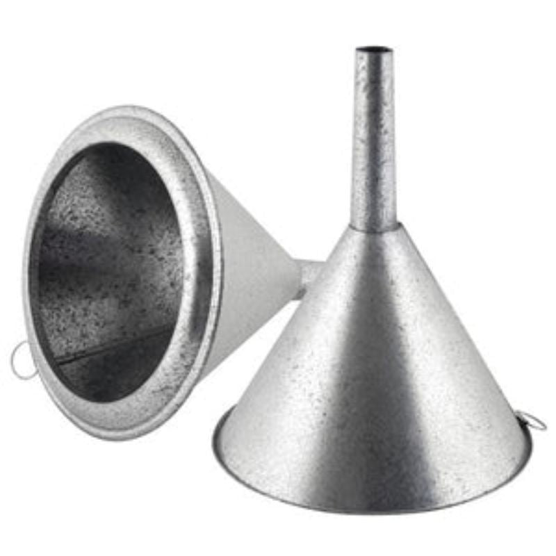 Funnel Industrial Galvanised with Gauze Strainer - Straight 200mm