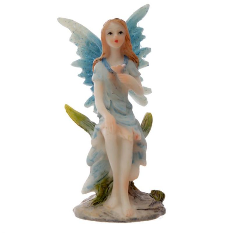 Set of 12 whimsical resin fairy figurines, each 7.5 cm tall, adding enchanting charm to any decor.