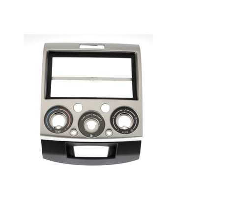 Silver AERPRO Facia for Ford Ranger 2007-2010, designed for seamless installation of single or double DIN head units.