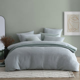 Duvet Cover / Quilt Cover Set - Frankie Sage King Bed (245cm x 210cm)