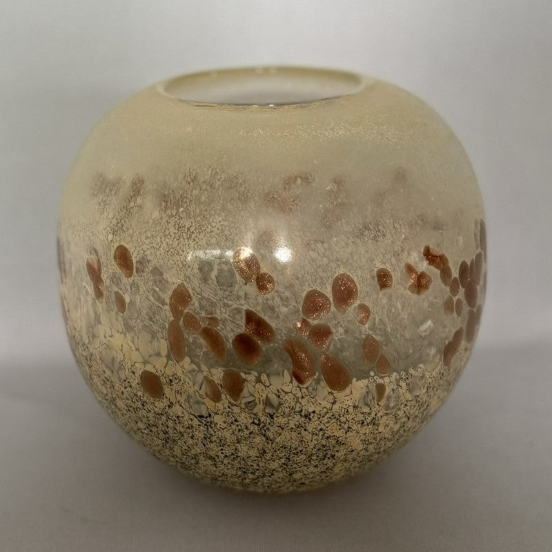 Neutral 20cm round vase with a sleek, contemporary design perfect for flowers or as a chic standalone decor piece.