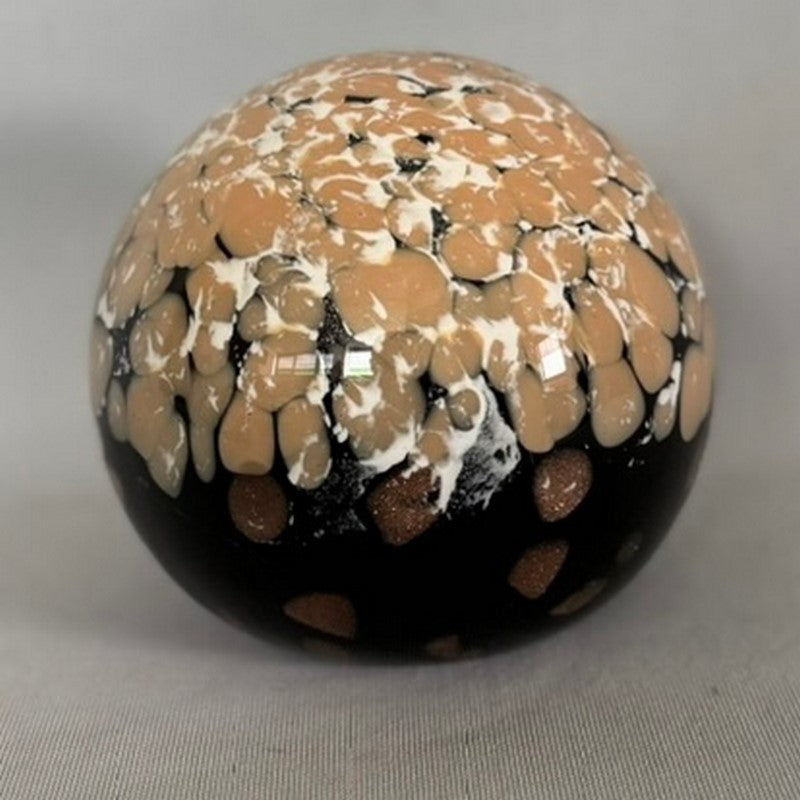 Black 12cm decorative orb, a sleek and modern accent for home decor, perfect for shelves or tables.