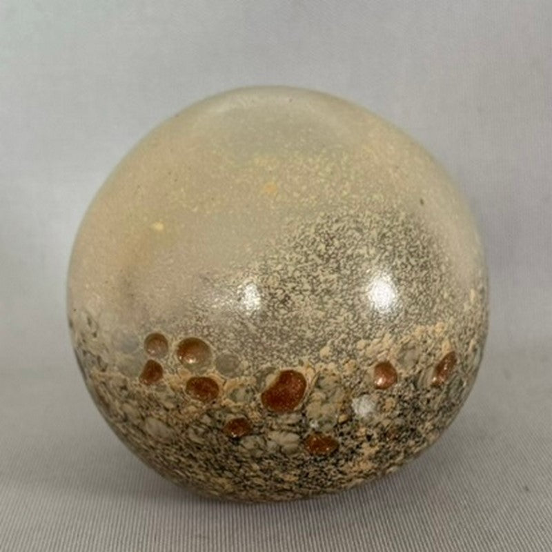 Elegant 10cm Neutral decorative orb enhancing decor as a stylish centerpiece or shelf accent in various home styles.