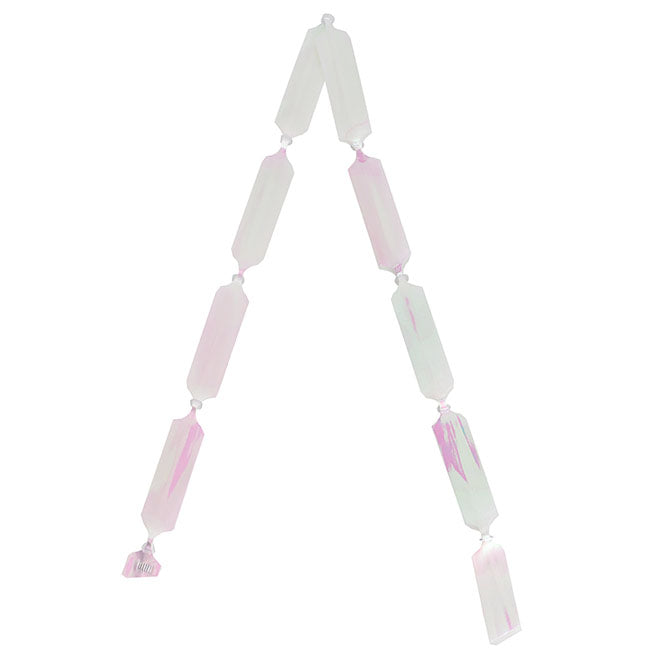 Ribbon Pull Bow Pom Pom Irridescent White 32mmx12.5cm Pk5.