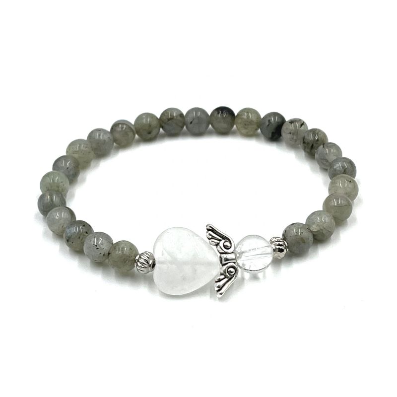 Bracelet - Labradorite Crystal Heart Guardian Angel