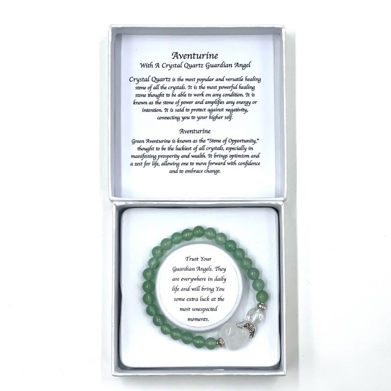 Bracelet - Aventurine Crystal Heart Guardian Angel