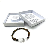 Bracelet - Tiger Eye Crystal Heart Guardian Angel