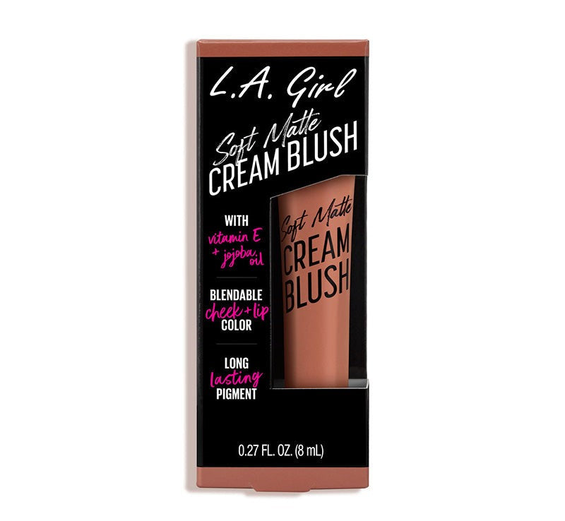 Soft Matte Cream Blush in Grace by LA Girl, creamy gel texture, soft matte finish, buildable color, vegan and cruelty-free.