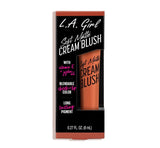 Soft Matte Cream Blush in Blissful by LA Girl, featuring a creamy texture for a soft matte finish and hydration with jojoba oil.