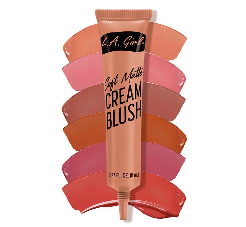 Soft Matte Cream Blush in Blissful by LA Girl, featuring a creamy texture for a soft matte finish and buildable color.