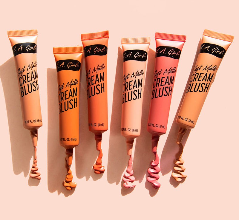 Soft Matte Cream Blush in Blissful, a creamy gel blush for a soft matte finish, hydrating with jojoba oil and vitamin E.
