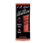 Soft Matte Cream Blush in Hot Shot by LA Girl, featuring a gel-like texture, buildable color, and hydrating jojoba oil.
