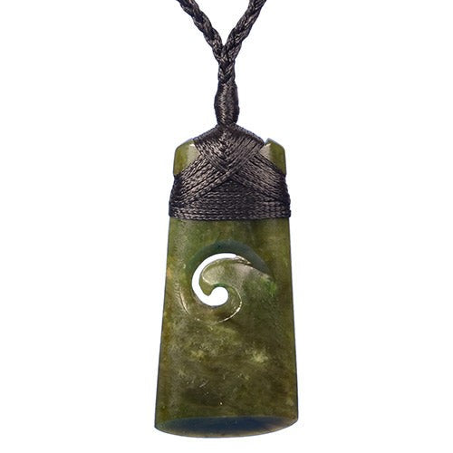 Pendant - Greenstone Bound Toki With Koru (6 x 2.8cm)