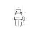 Alt text: "Parmco Mid Duty Waste Disposal with 1/2 HP motor, quiet operation, and durable hammers for effective kitchen waste management."