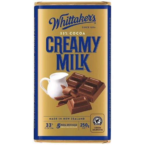 Whittaker’s Block Creamy Milk Chocolate 250g - Carton of 12