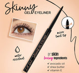 Ultra-skinny Silky Black gel eyeliner pencil for precise lines, water-resistant and creamy formula, perfect for sensitive eyes.