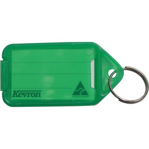 Green Giant Loose Key Tag, durable plastic with clear label insert, perfect for quick key organization and identification.