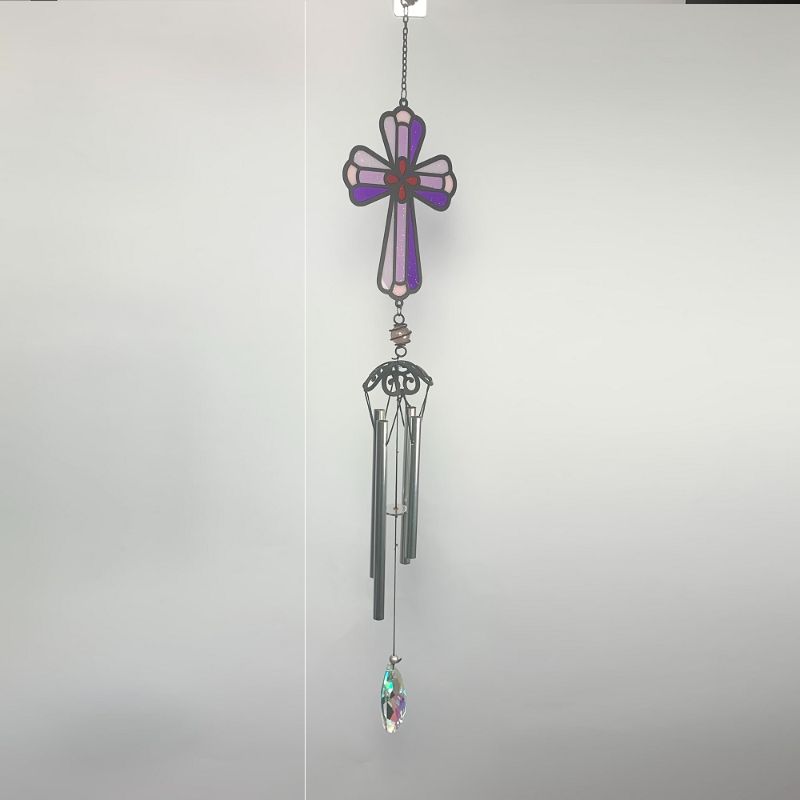 Garden Ornament - Cross Wind Chime 25"