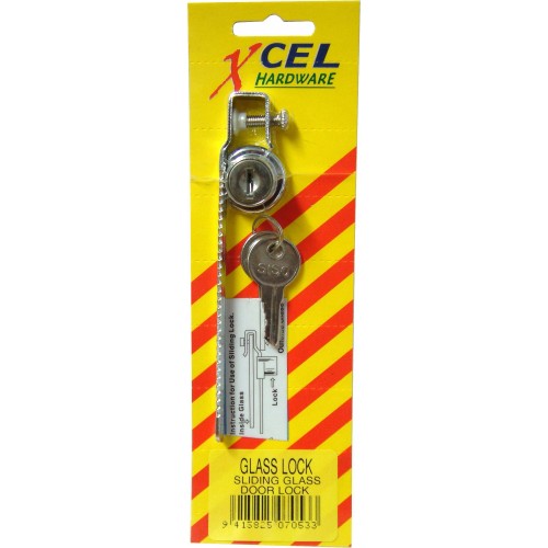 Sliding Glass Door Lock "Truper"   Chrome Plated