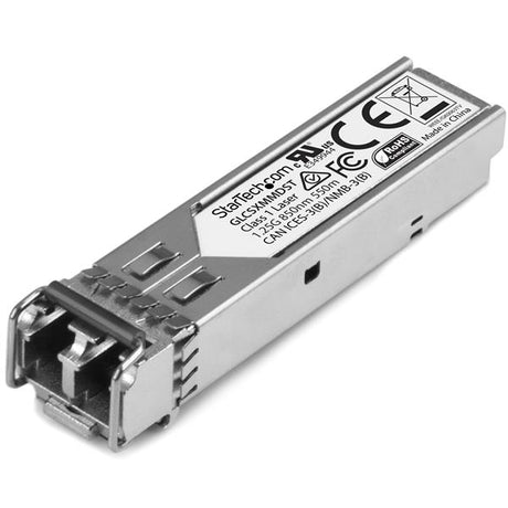 Cisco GLC-SX-MMD compatible SFP module for 1 GbE connectivity over fiber, supports 550m distance, hot-swappable design.