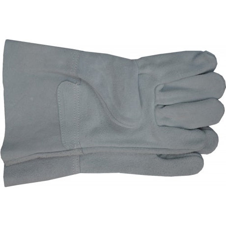 All leather grey glove measuring 300 mm in length, designed for durability and comfort.