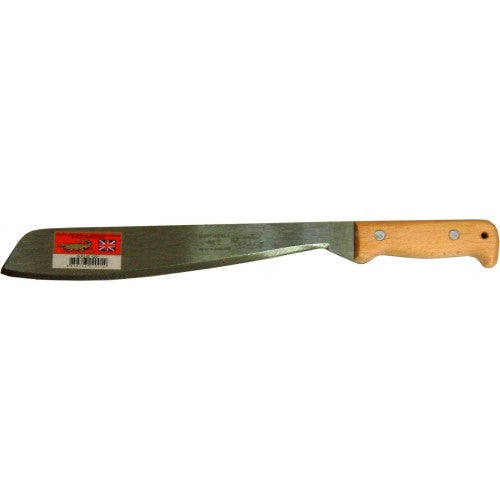 Lightweight 330mm Martindale machete with a durable steel blade and comfortable German beech wood handle for outdoor adventures.