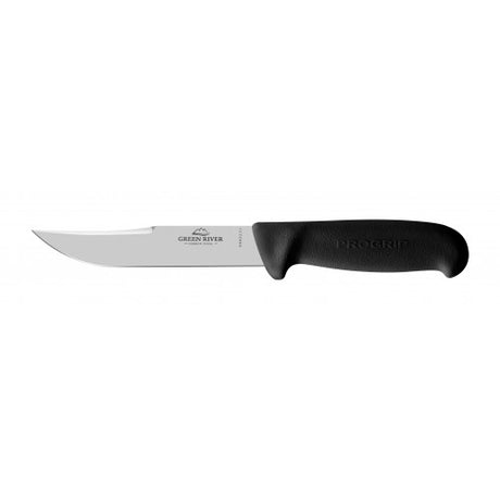 BUSHMANS FRIEND Knife - #302 GREEN RIVER with 15cm high carbon steel blade and slip-resistant Progrip handle for outdoor and kitchen use.