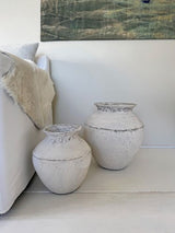 Lombok Urn - Ivy Dappled Whitewash Large (40 x 43cm)