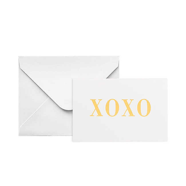 Gold Foil Card & Envelope XOXO Pack 25