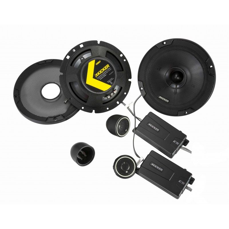 CS 6.75-inch component speakers with titanium tweeters, 300W power, and customizable sound adjustments for superior audio quality.
