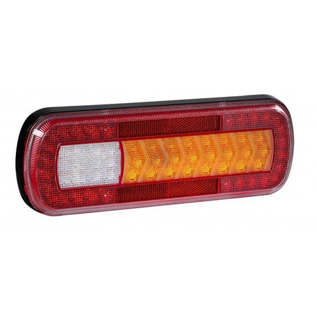 LED rear combination lamp measuring 280x100mm, providing tail, brake, and indicator lights for enhanced vehicle safety.