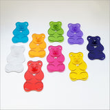 Pink satin acrylic Gummy Bear wall art, 88mm x 139mm, adding a playful yet sophisticated touch to any decor.